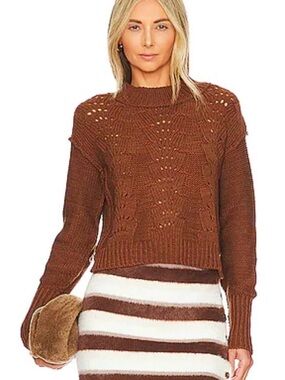 Free People Bell Song Pullover Sweater in the Chocolate Swirl